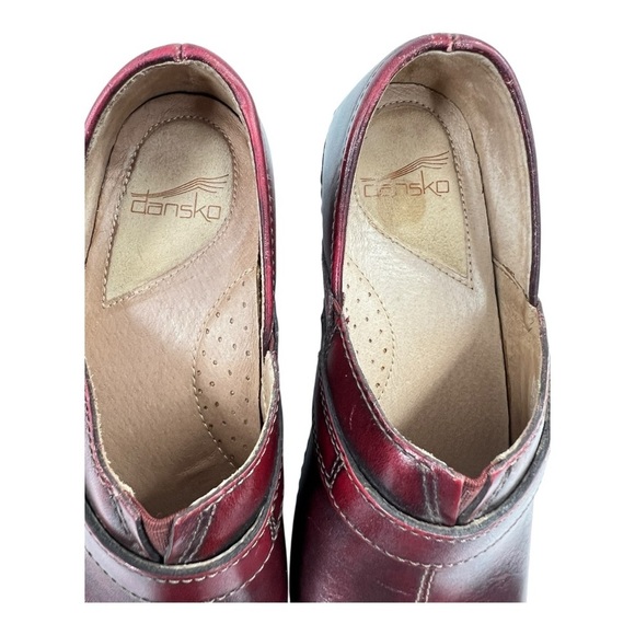 Dansko Women's Burgundy Leather Solstice Cordovan Maroon Clogs Size 7.5-8 - Picture 5 of 9